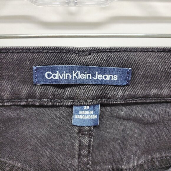 Calvin Klein Womens High Rise Skinny Jeans Black Denim Regular Length Size 25 - Picture 7 of 13